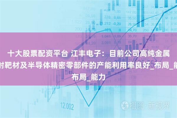 十大股票配资平台 江丰电子：目前公司高纯金属溅射靶材及半导体精密零部件的产能利用率良好_布局_能力